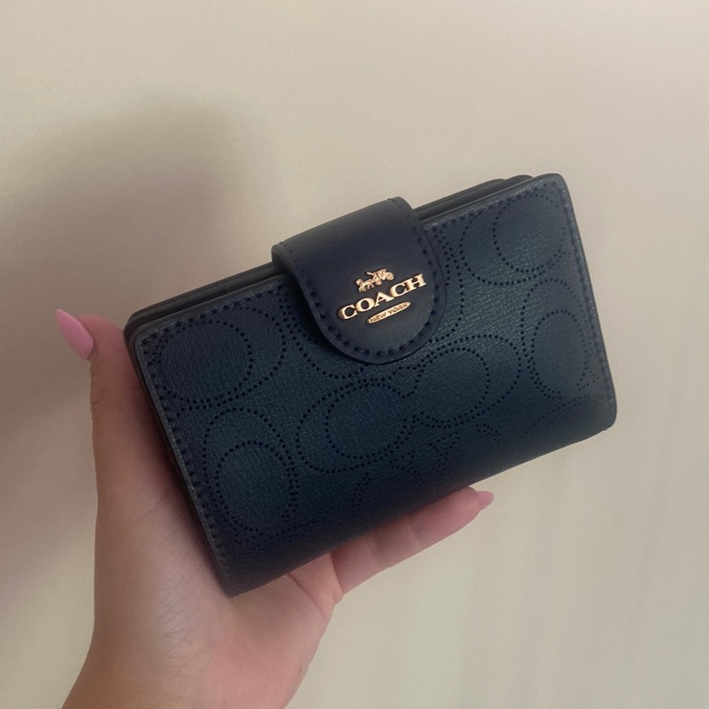 Coach navy blue wallet